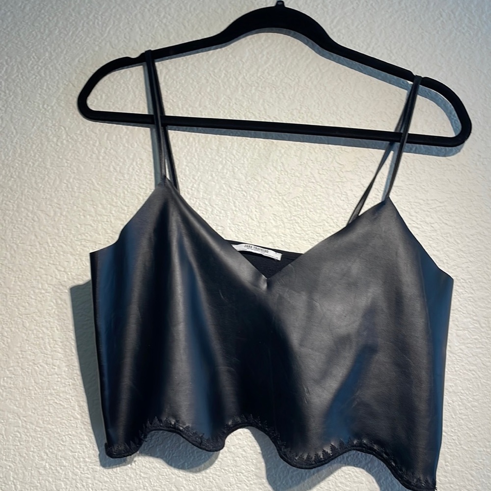 leather crop top